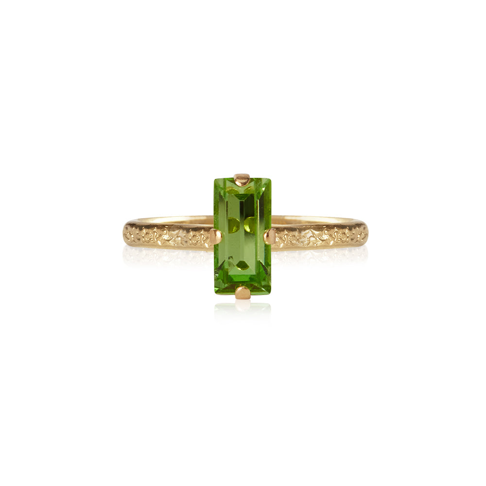 BAGUETTE RING GOLD PERIDOT