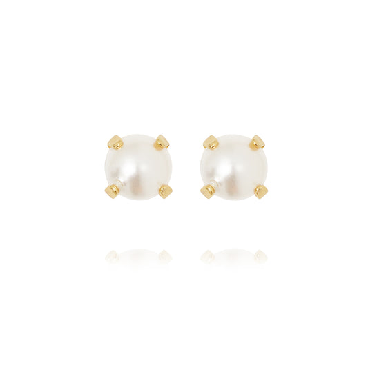 MINI STUD EARRINGSGOLD PEARL