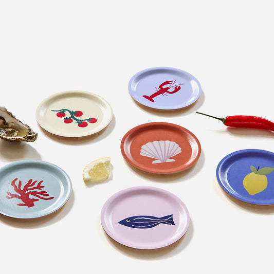 "Seaside Lunch" Set med 6 Glasunderlägg - 11 cm