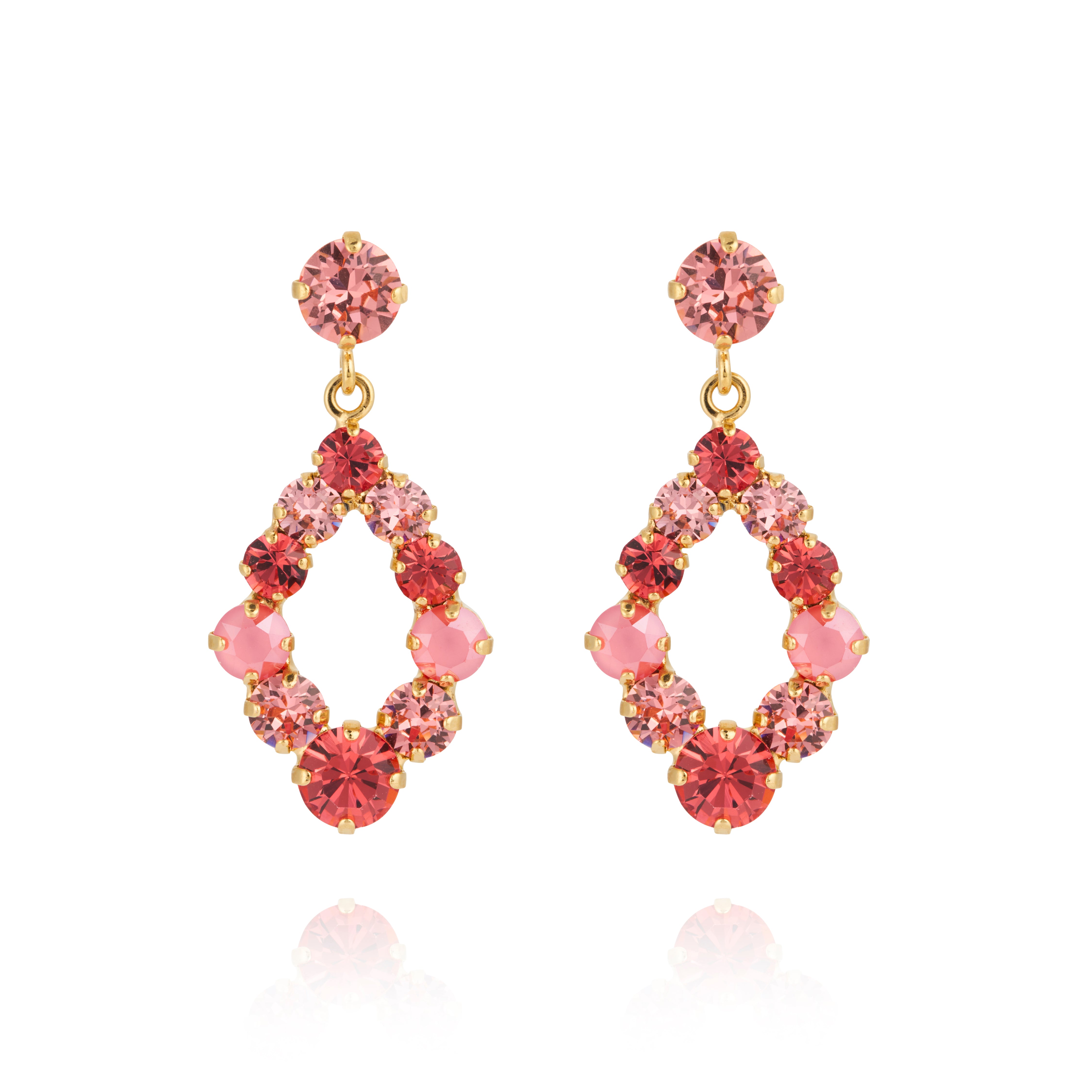 CS MINI DELIA EARRINGS / LIGHT CORAL COMBO GOLD