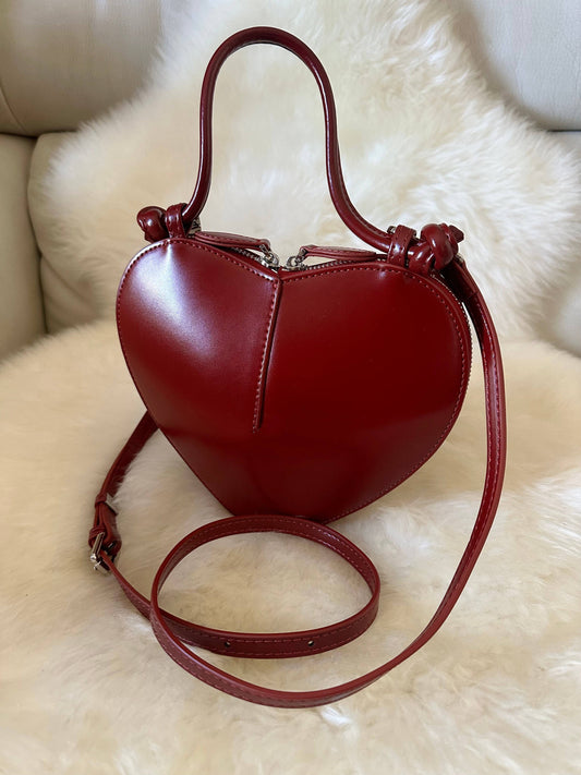 LOVE - äkta läderhandväska: Burgundy