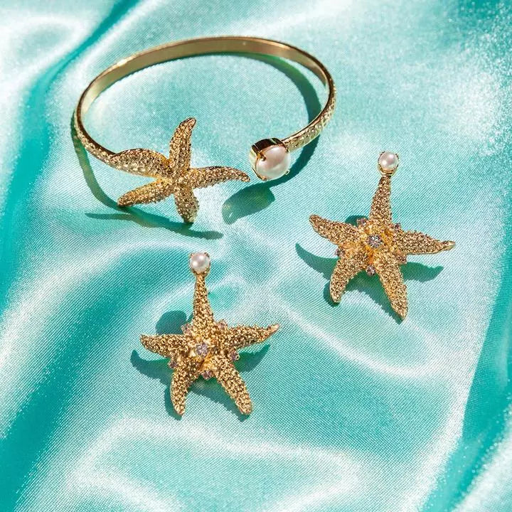 SEA STAR BRACELETGOLD CRYSTAL
