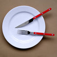 Load image into Gallery viewer, Sabre Paris Middagskniv shiny Bistrot Solid, Red
