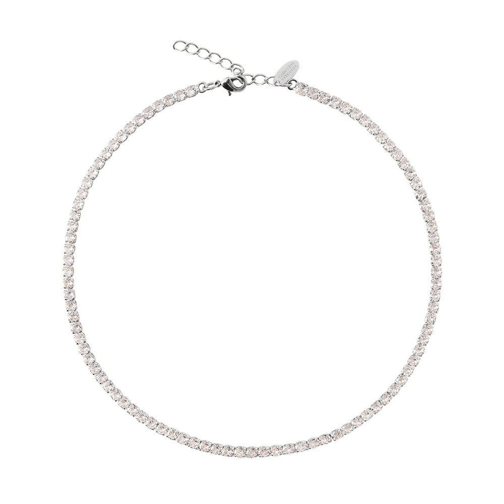 ZARA NECKLACE RHODIUM CRYSTAL