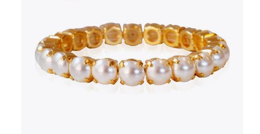 Gia Stud Bracelet Gold Pearl