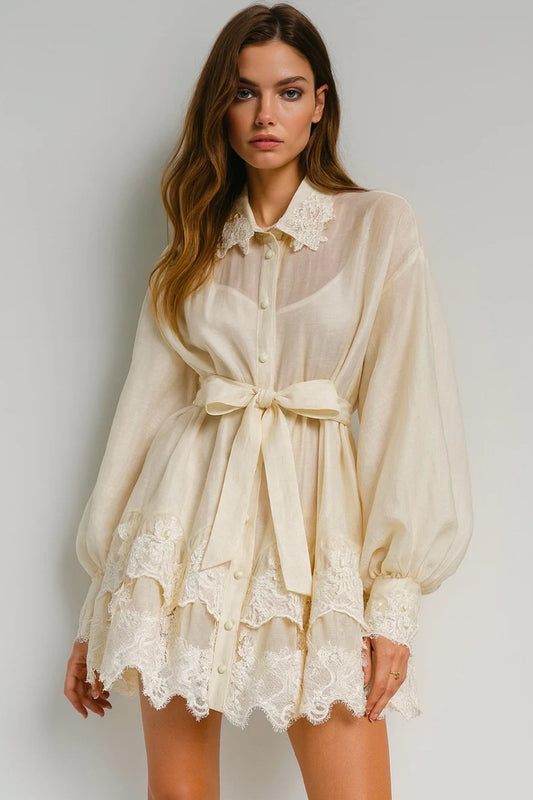 Livia Lace dress Creme