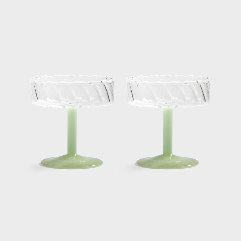 Coupe light green set of 2