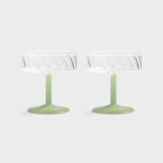 Coupe light green set of 2