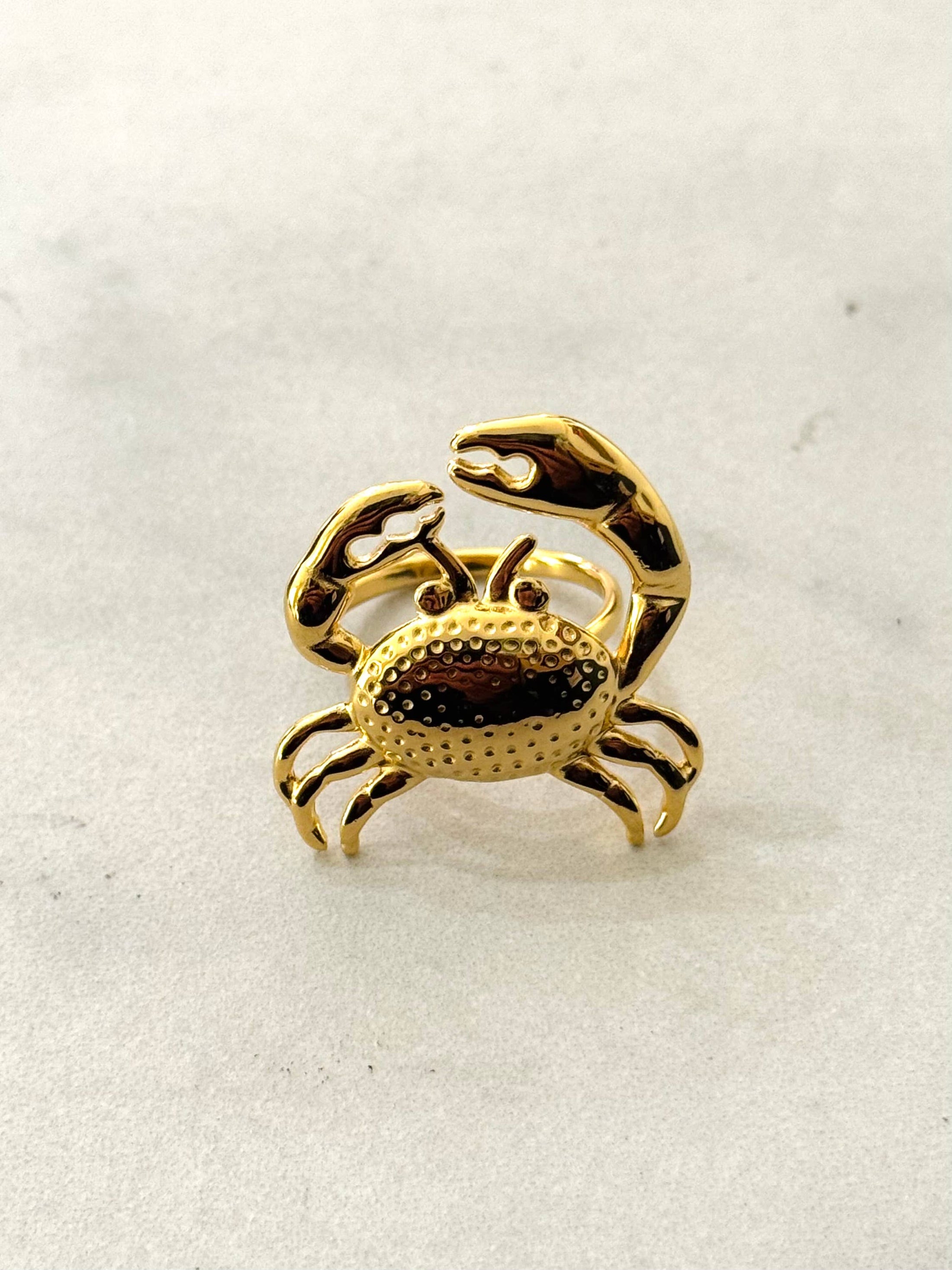 Herr Krabba Justerbar Ring i Rostfritt Stål