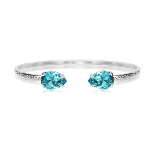 PETITE DROP BRACELET RHODIUM AQUAMARINE