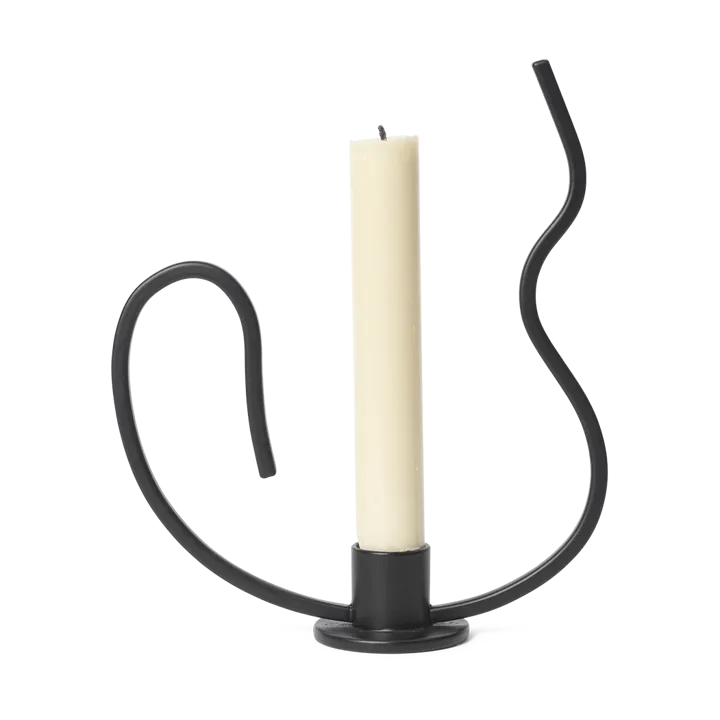 Ferm living Valse Candle Holder - Low - Black