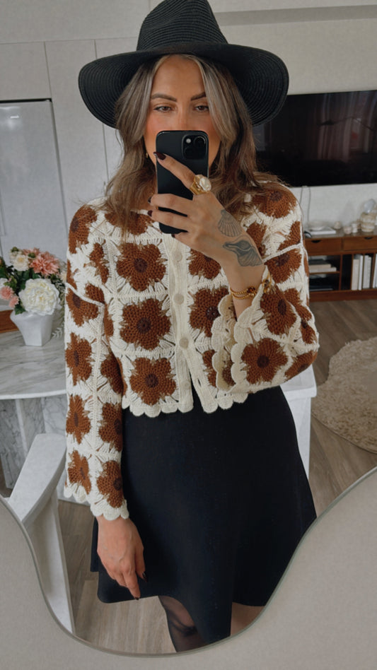 Eila virkad kofta Camel