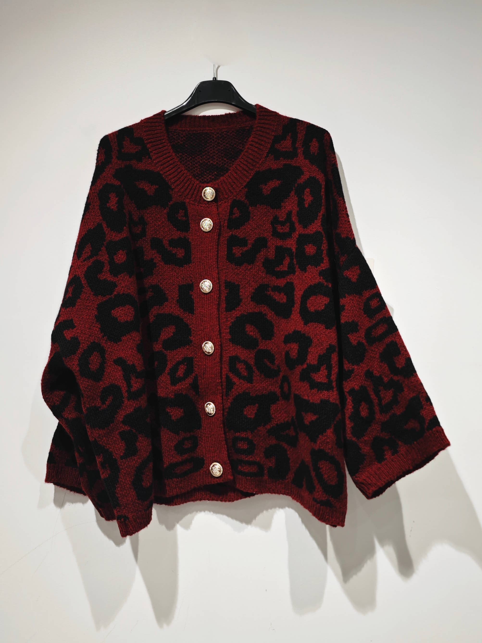 Stickad tröja LEO: Bordeaux