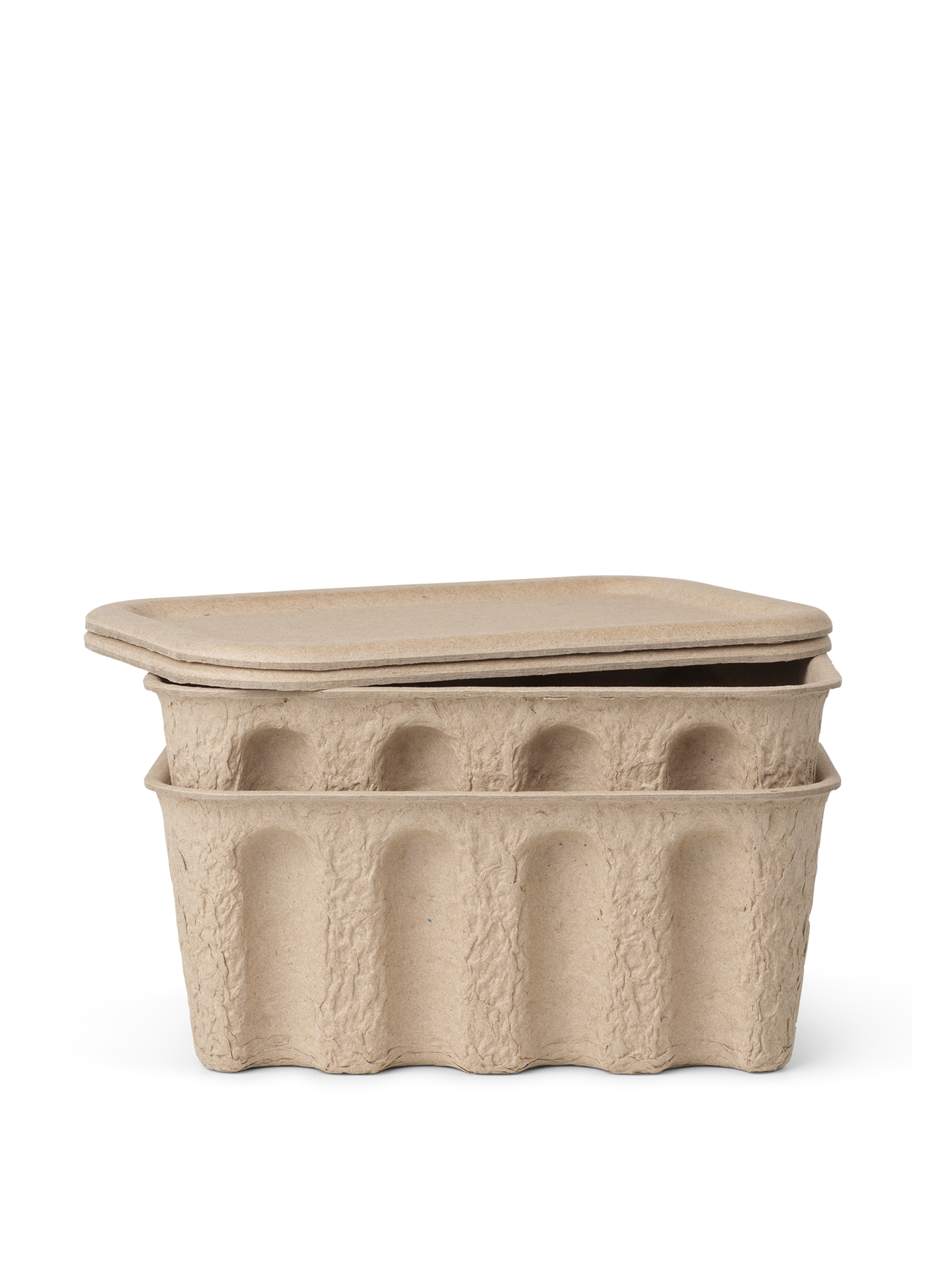 Paper Pulp Box - Small - Set of 2 - Brown