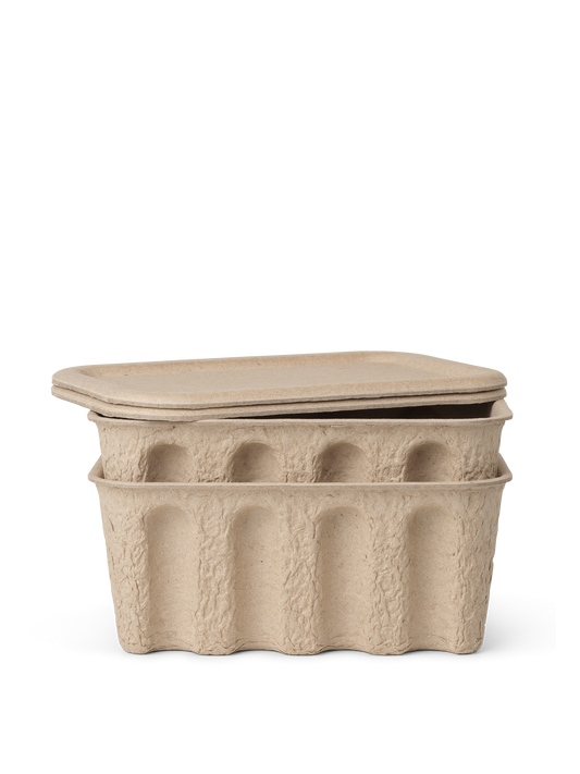 Paper Pulp Box - Small - Set of 2 - Brown