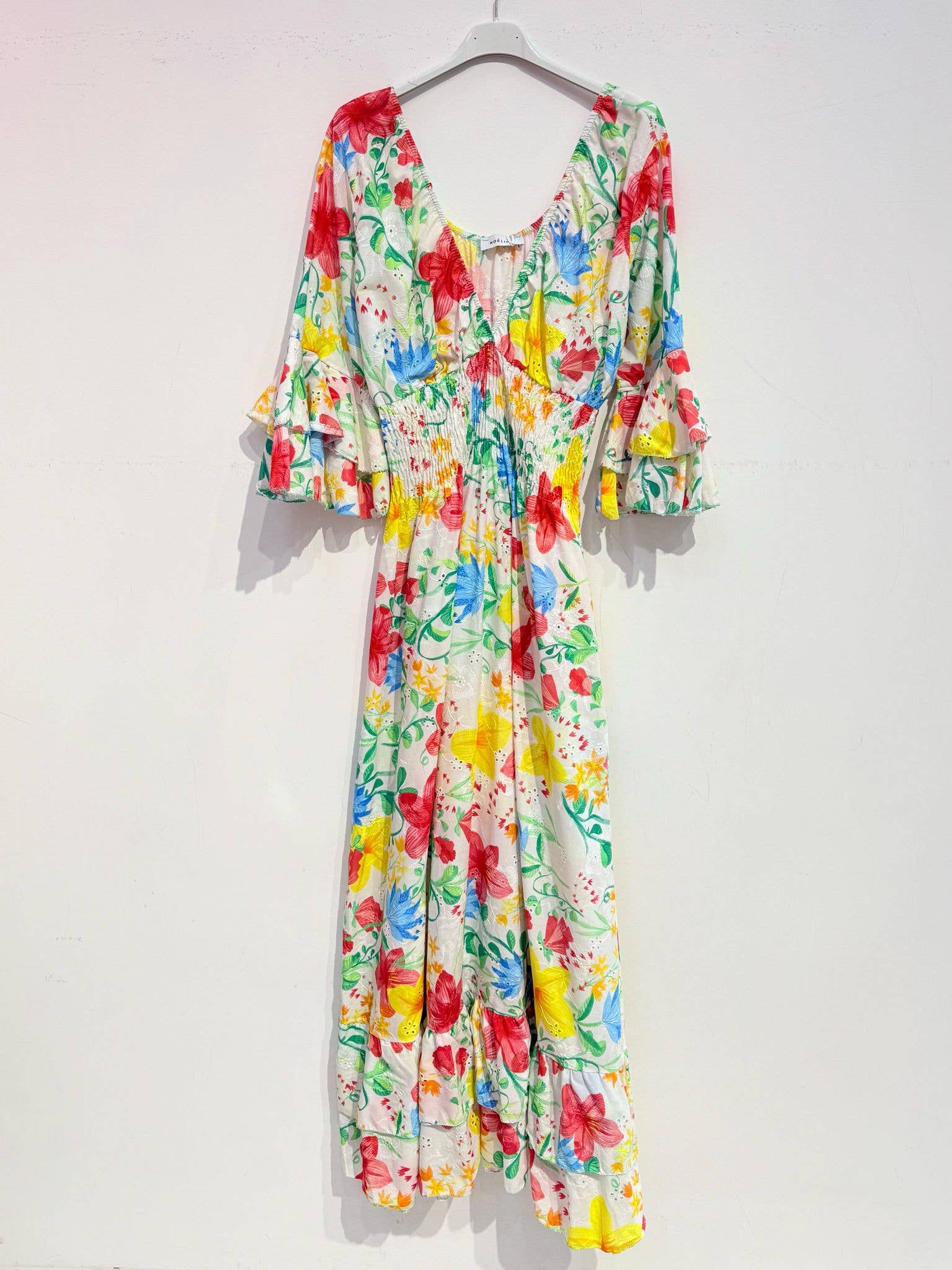 Meli Långklänning med broderi anglaise Summer combo