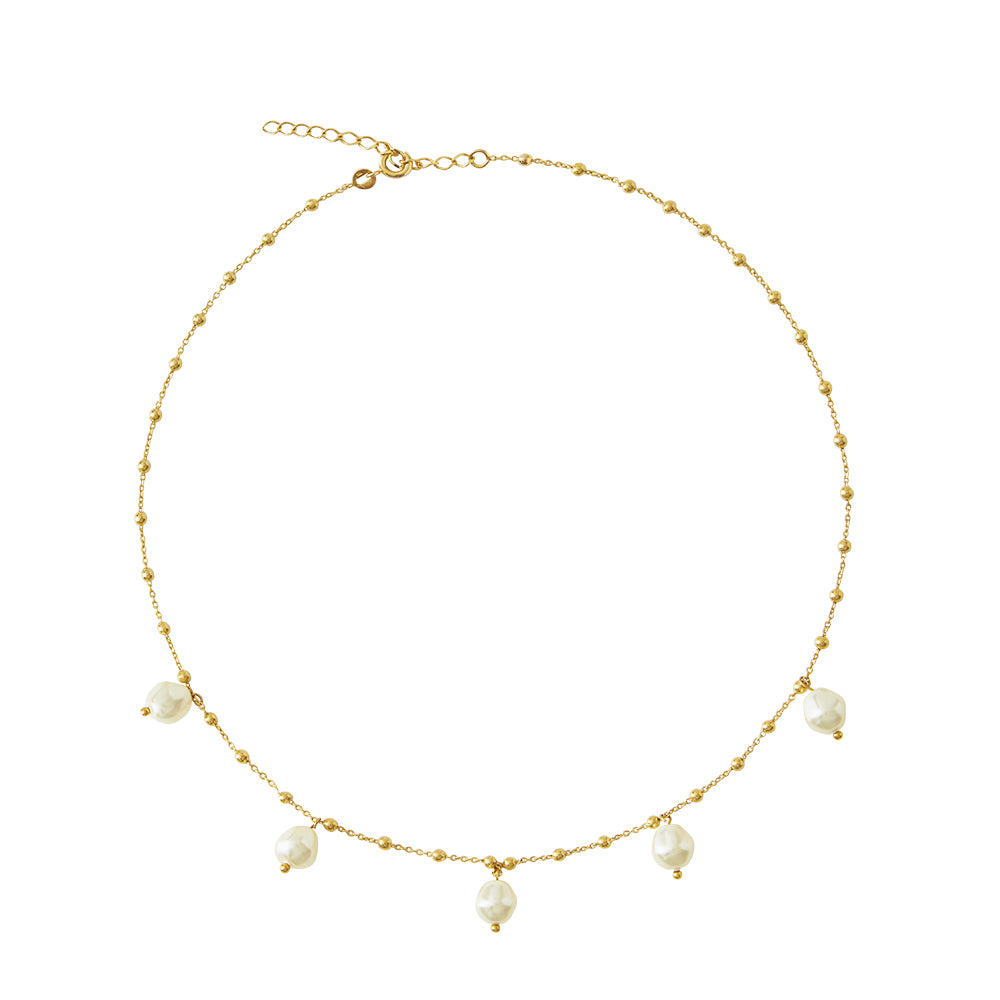 EMMY PEARL NECKLACEGOLD GOLD