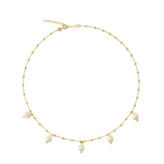 EMMY PEARL NECKLACEGOLD GOLD