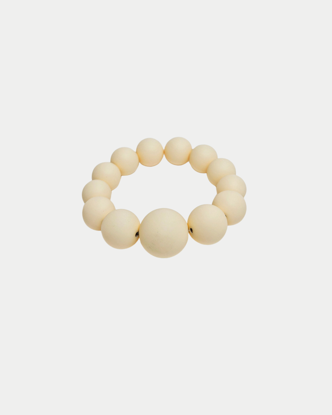 BIG BEAD BRACELET ELASTIC creme