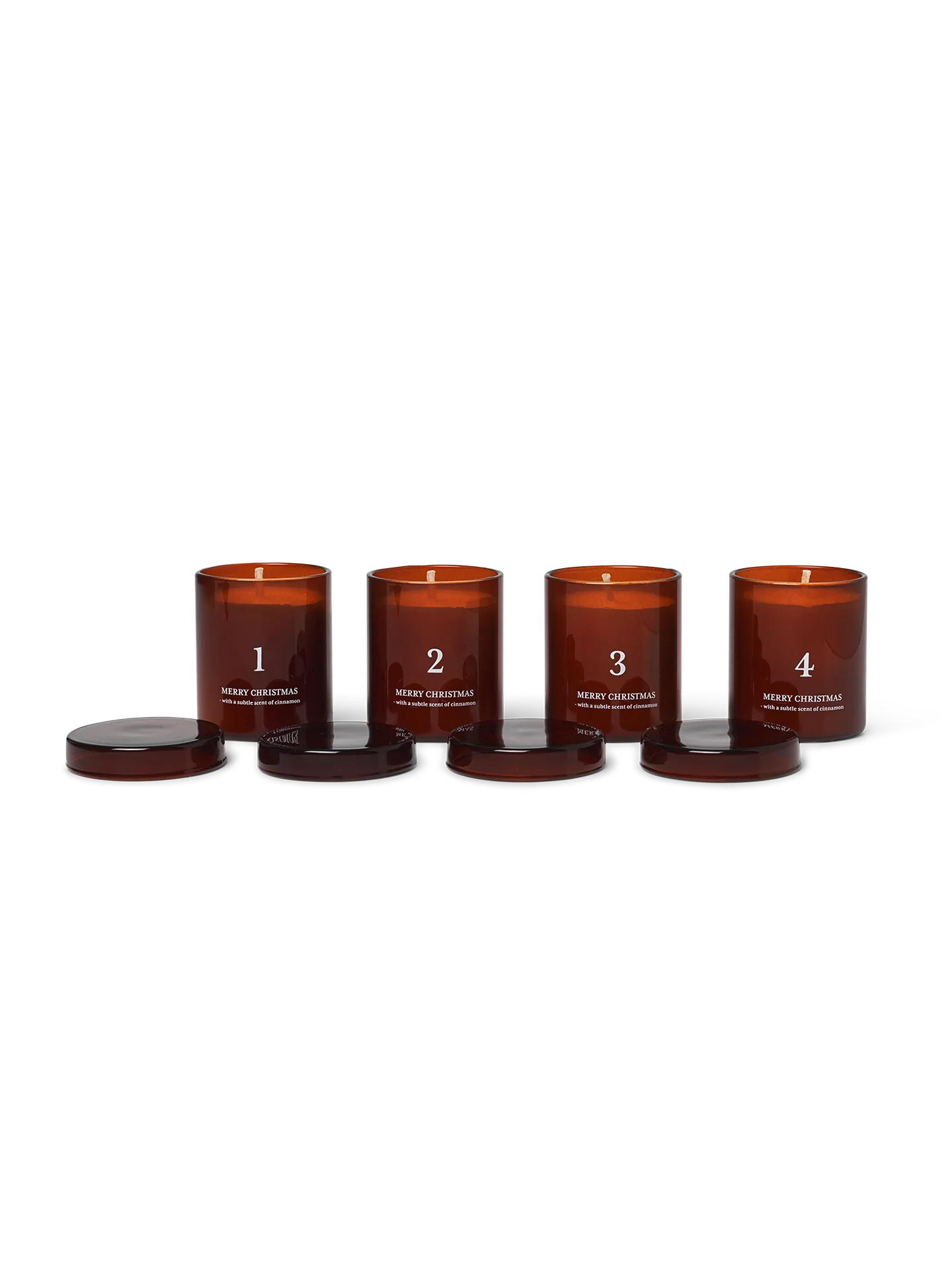 Scented Advent Candles - Set of 4 - Red Brown