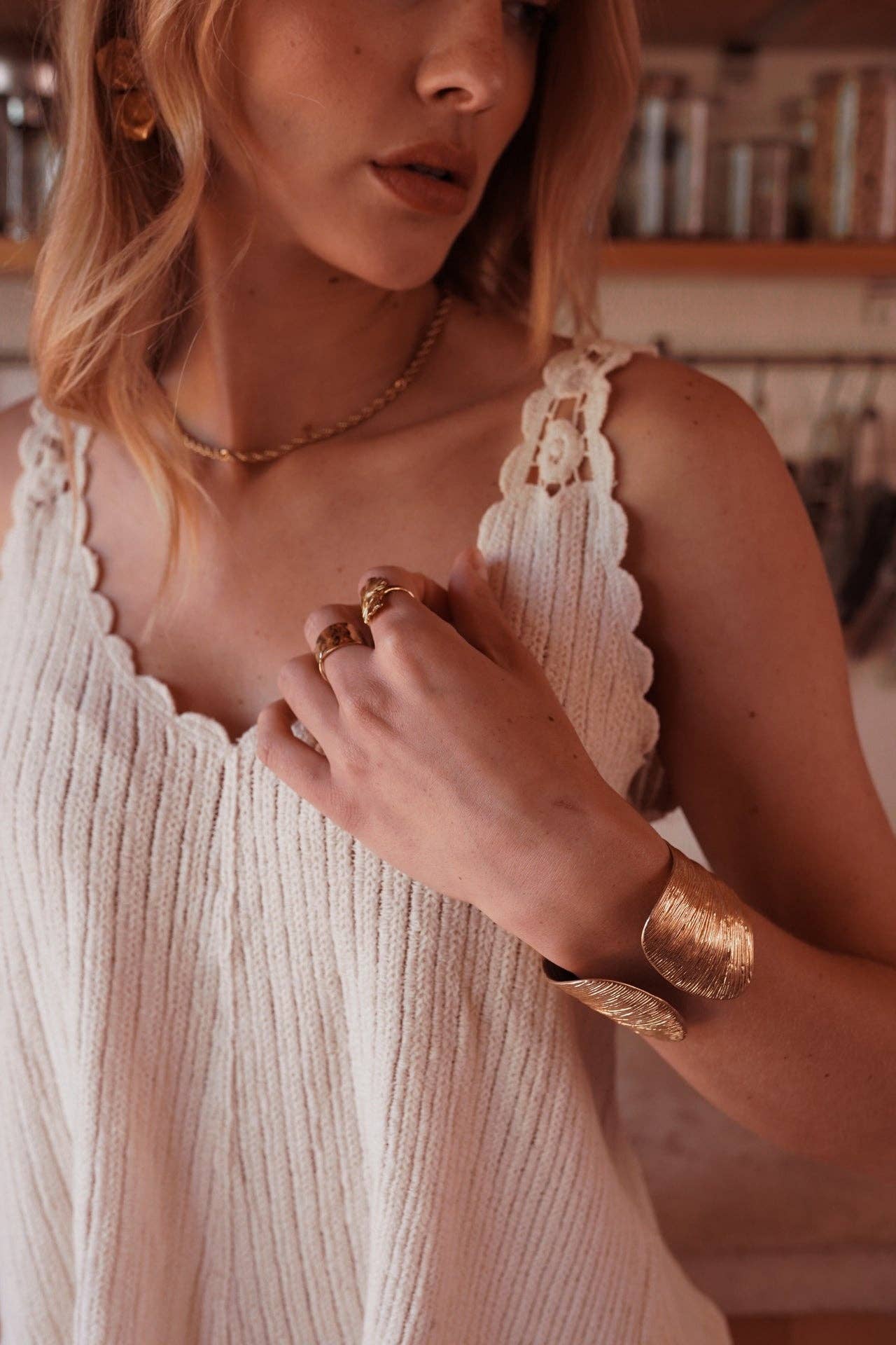 Topp Vésane: Beige Onesize