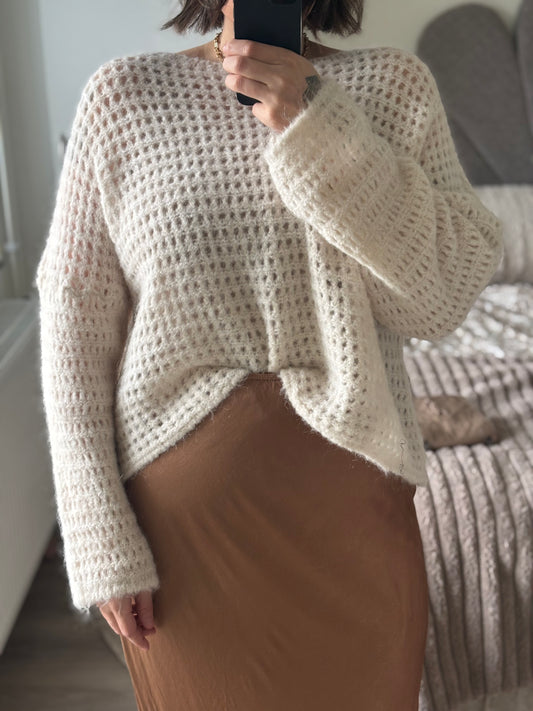 Autumn knit sweater – offwhite