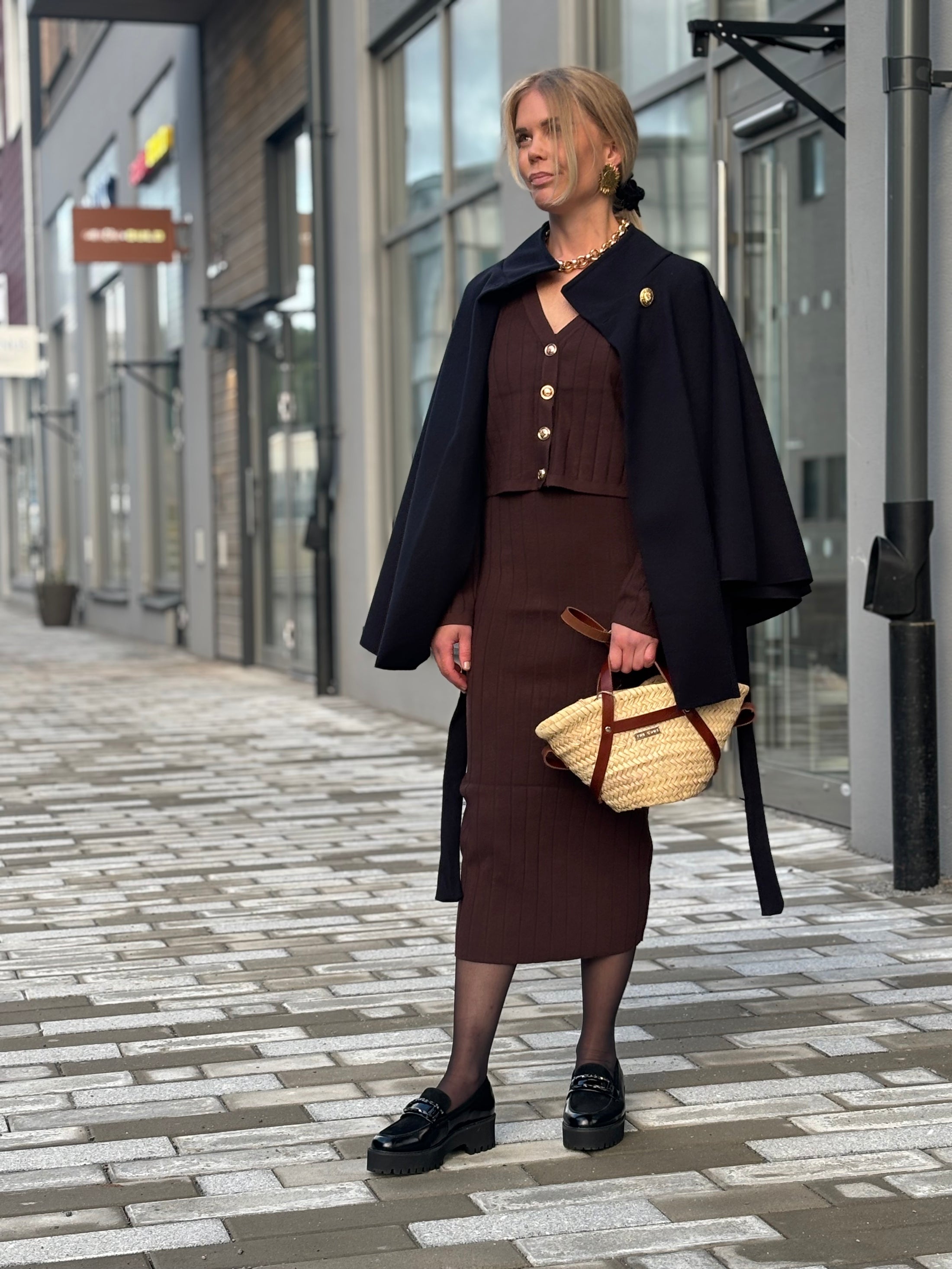 Anna set Cardigan + Dress  chokolate
