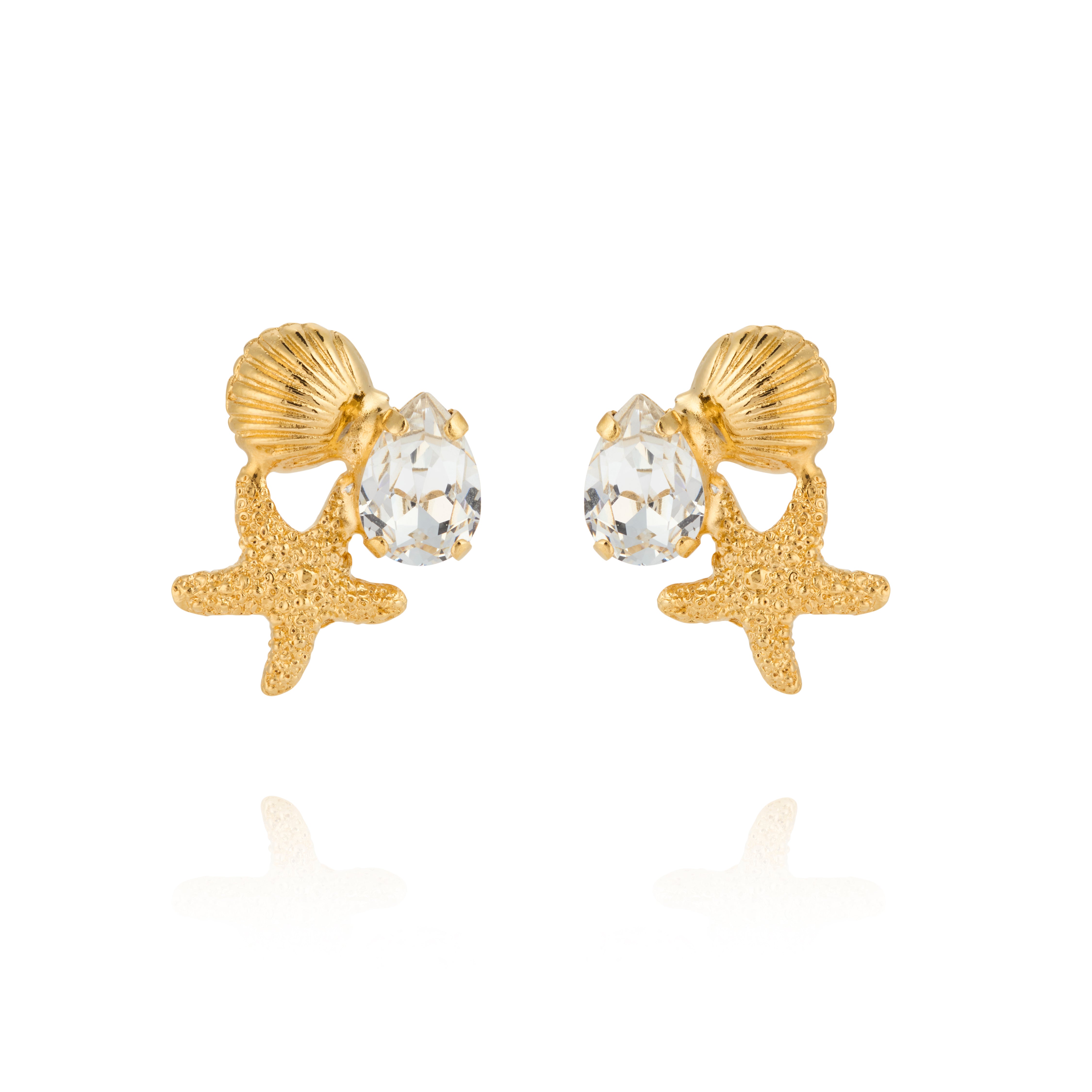 CS SEASCAPE EARRINGS / CRYSTAL GOLD