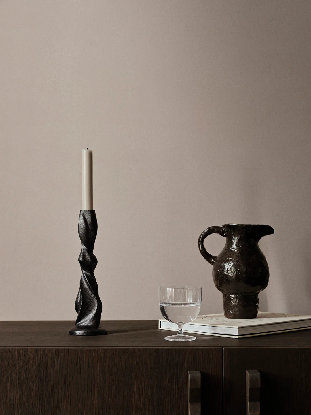Ferm Living Gale Candle Holder - H25 - Blackened Aluminium