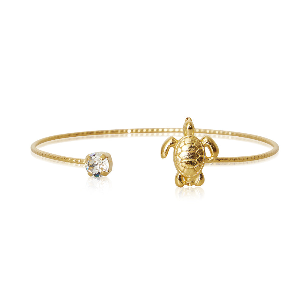 TURTLE BRACELET GOLD CRYSTAL