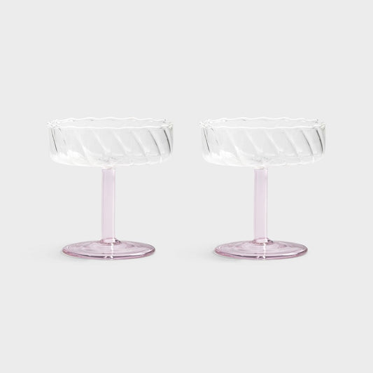 Coupe pink set of 2