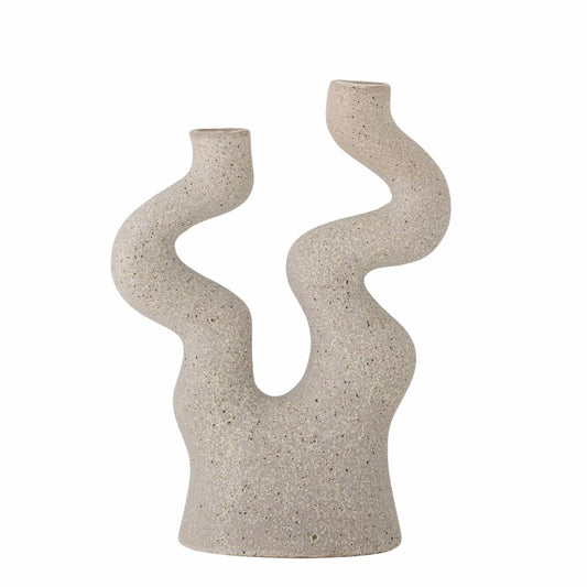 Lance Candle Holder, Nature, Stoneware