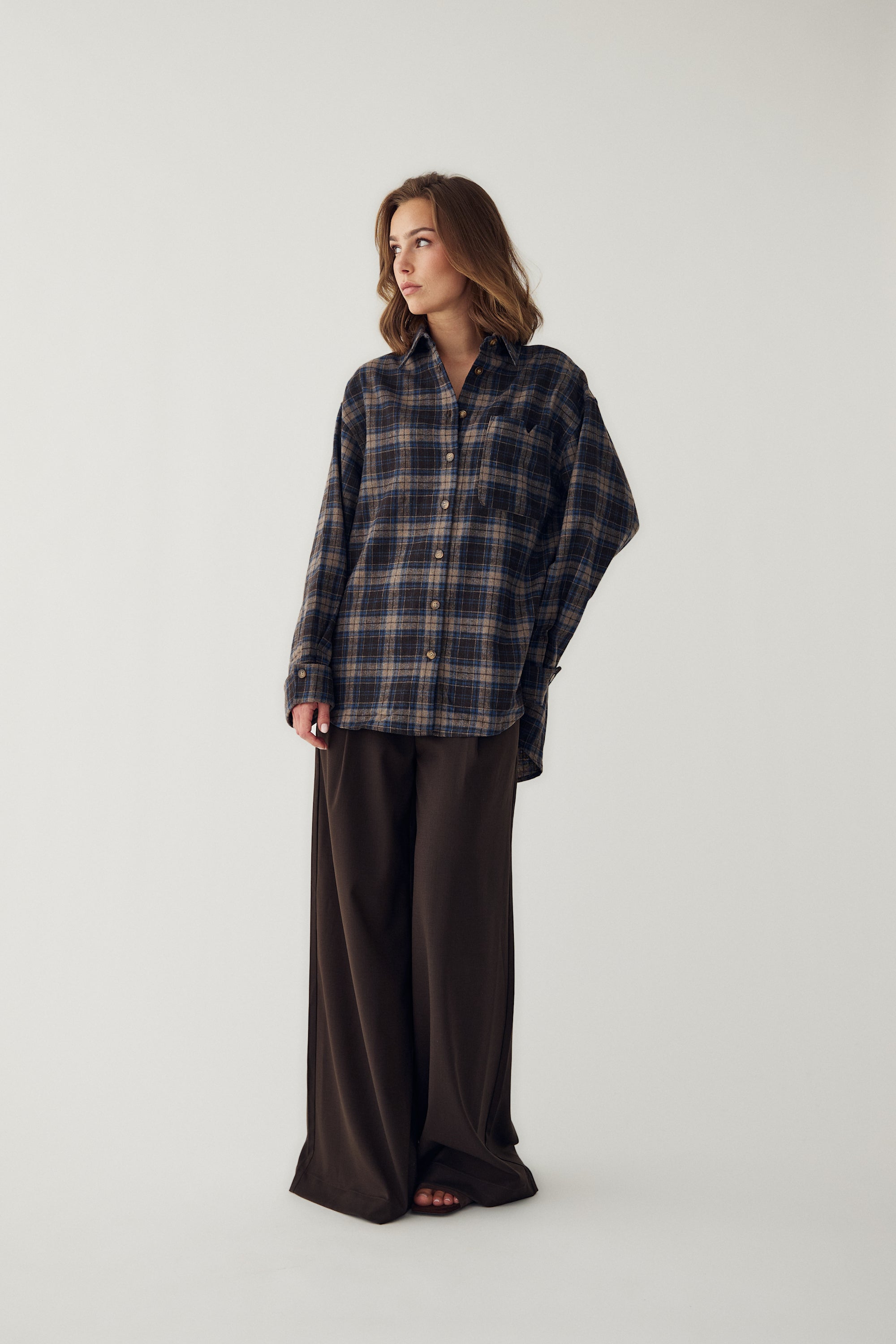 Marlon Shirt Brown Blue Check