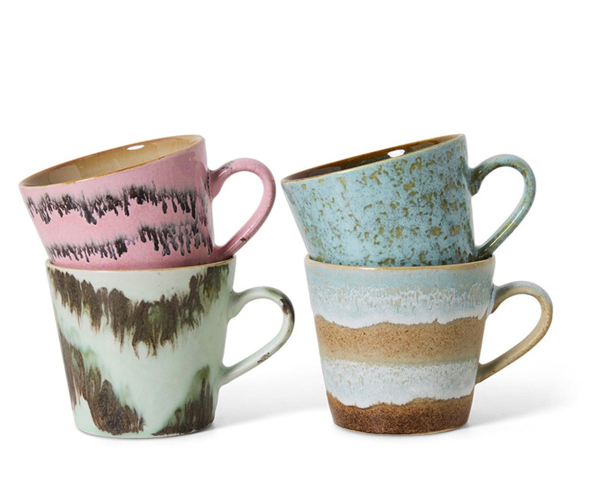 70s ceramics: cappuccino mugs Dada 4 pcs
