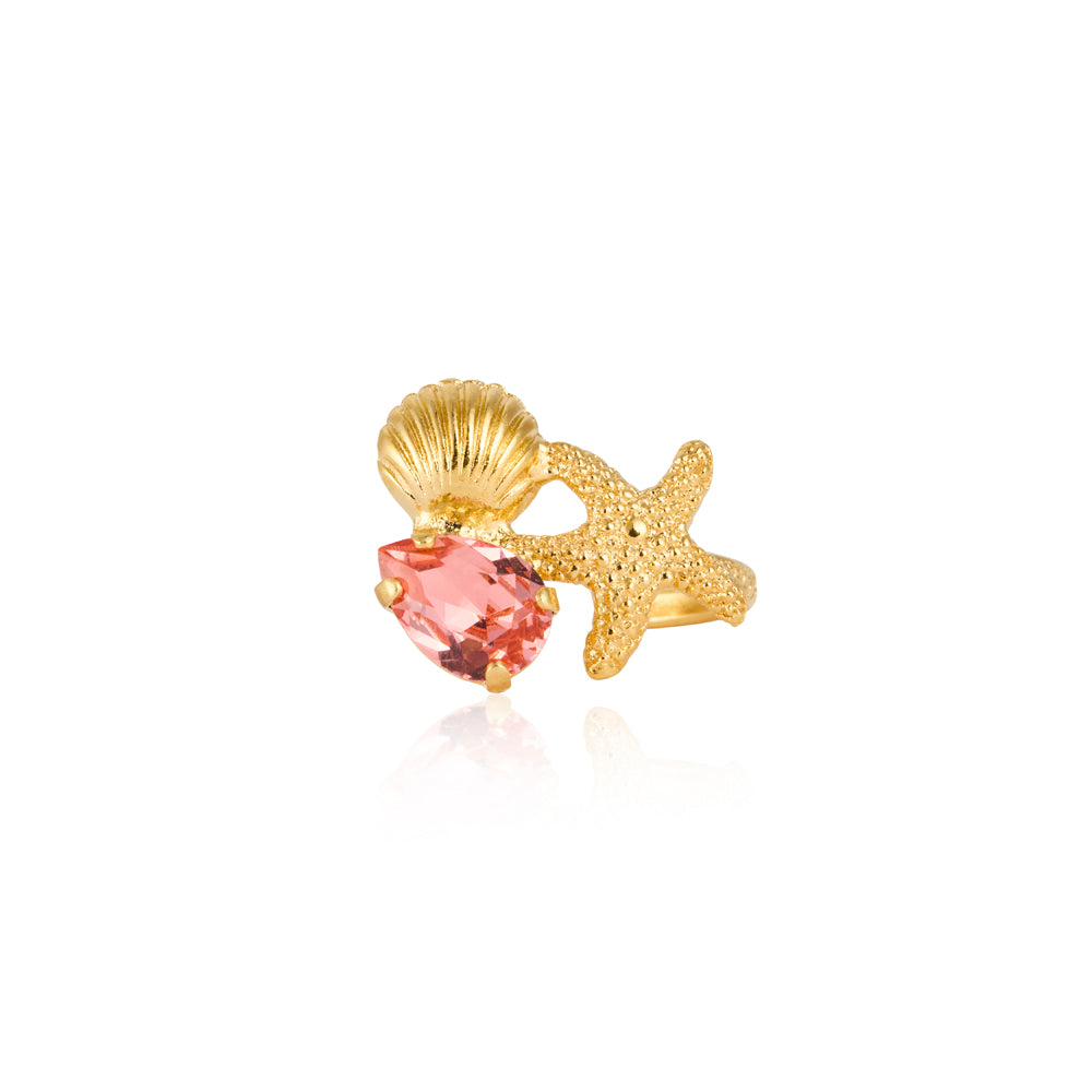 CS SEASCAPE RING / ROSE PEACH GOLD JUSTERBAR