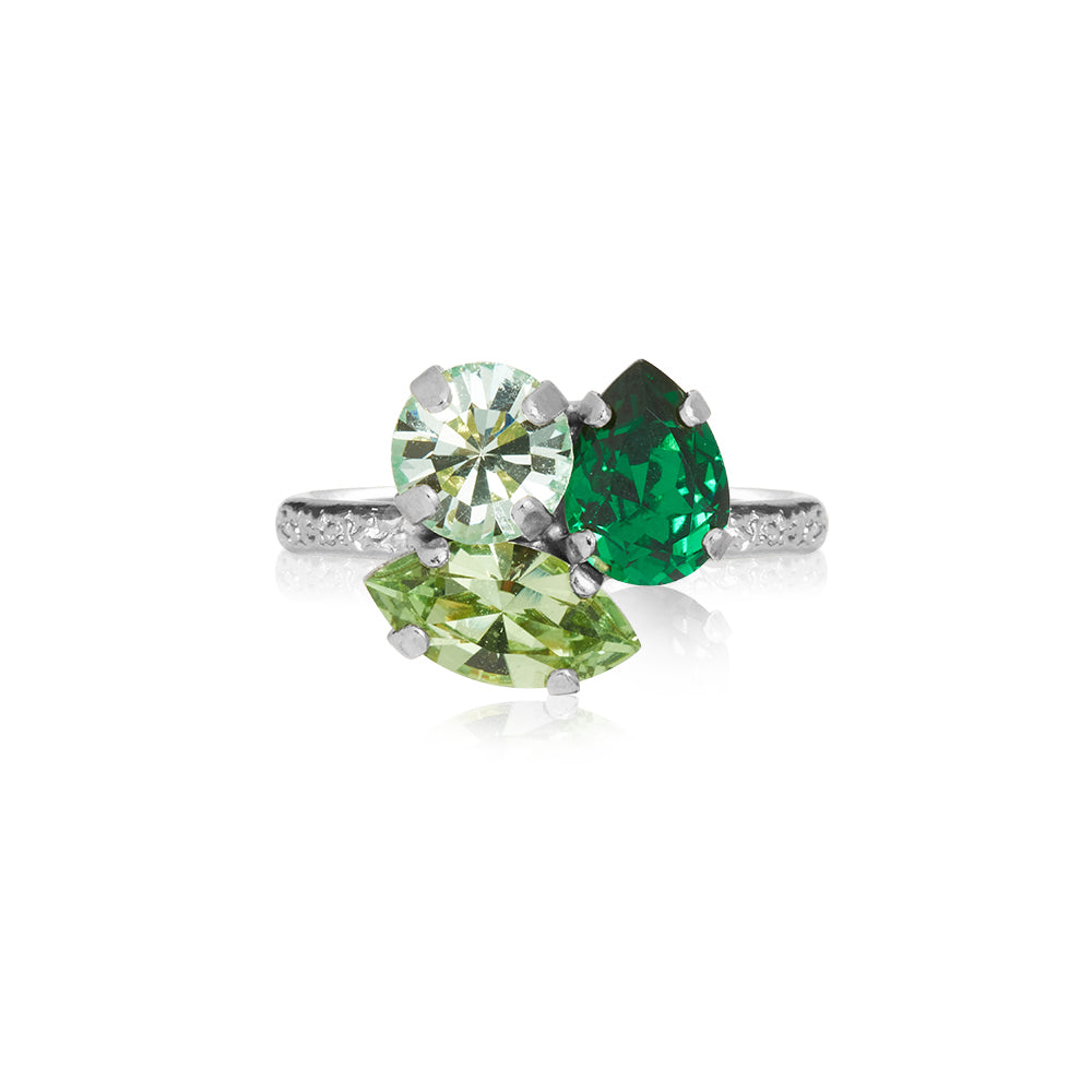 ANA RING MAJESTIC GREEN COMBO Rhodium