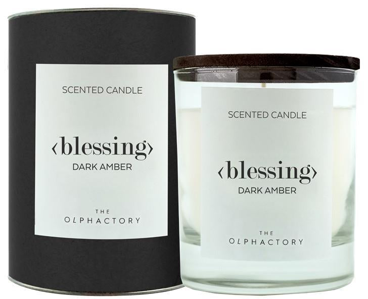 Scented Candle Black "Blessing " Dark Amber 200g