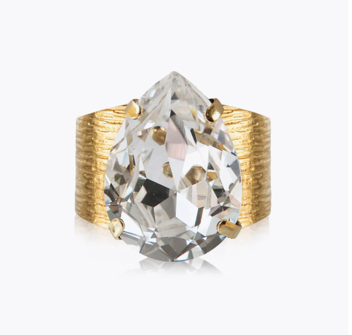 Classic drop ring gold Crystal
