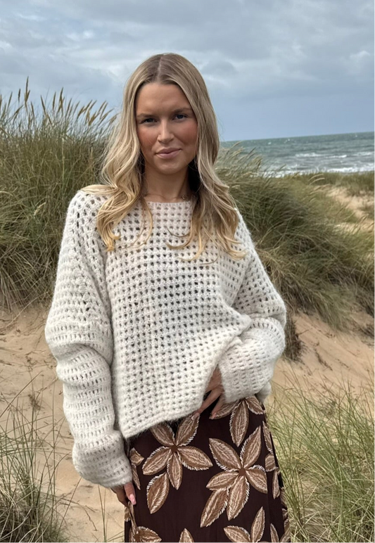 Happy autumn sweater – offwhite