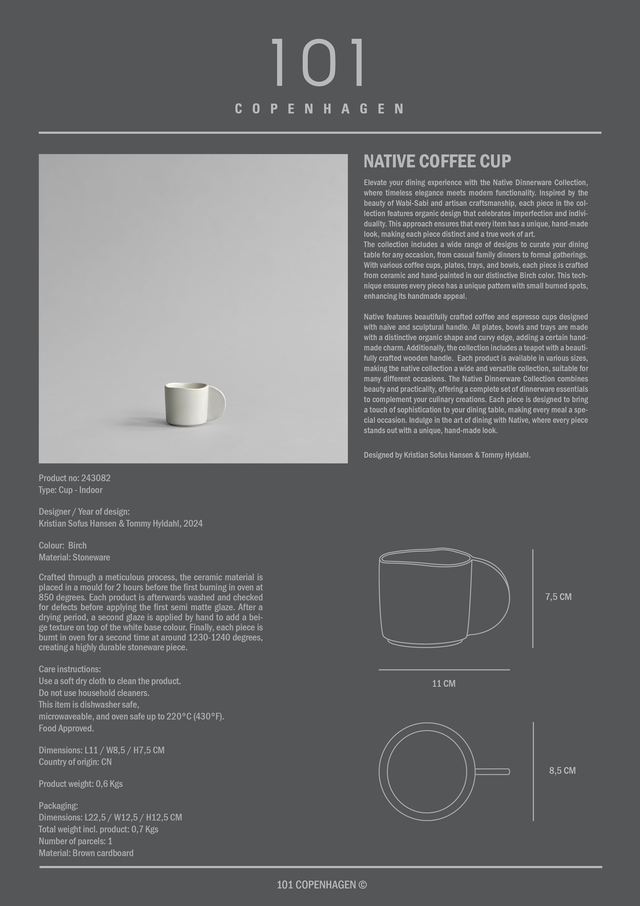 Native Coffee Cup - Birch set of 2