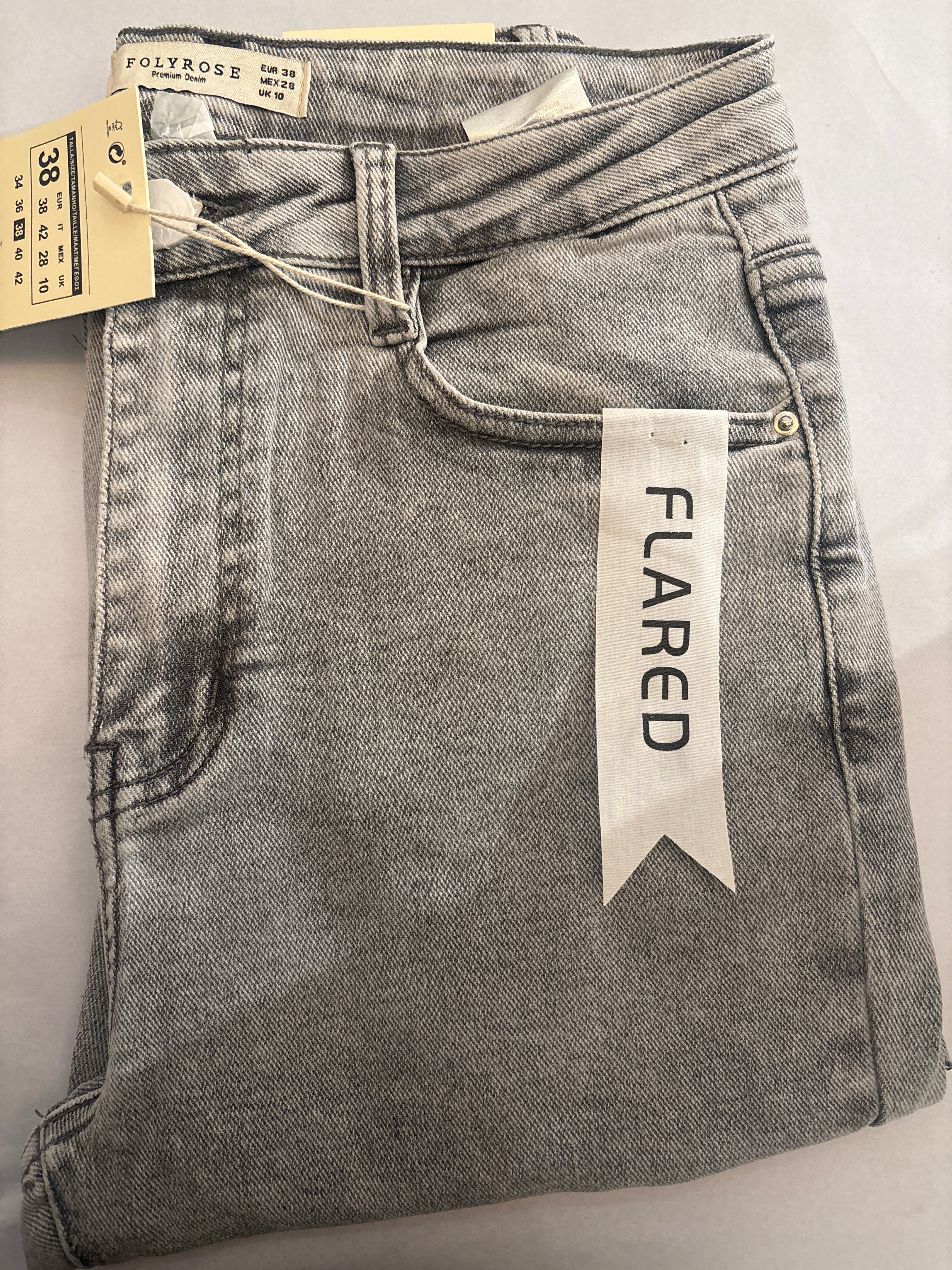 Folyrose jeans ljust grå