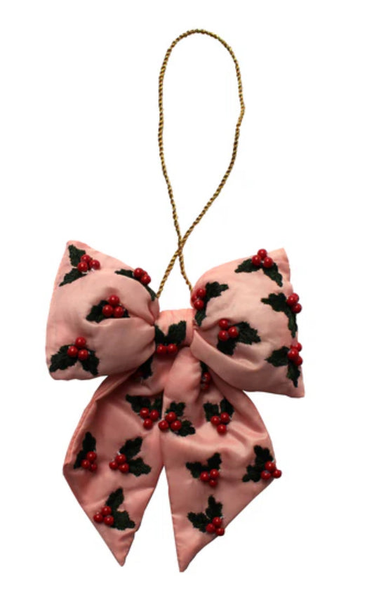Puffy Christmas Bow “Merry Holly”