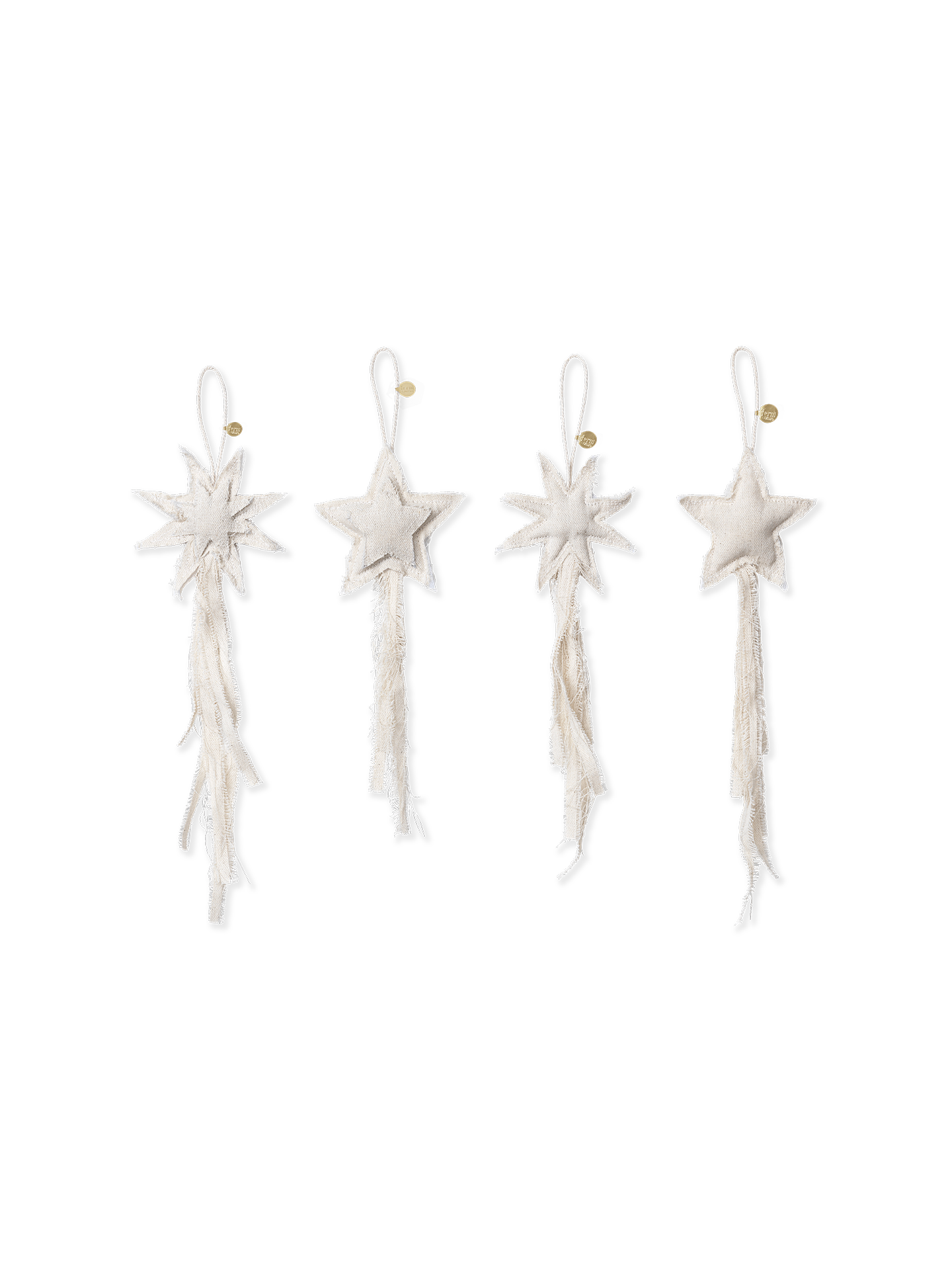 Vela Star Ornaments - Set of 4 - Natural