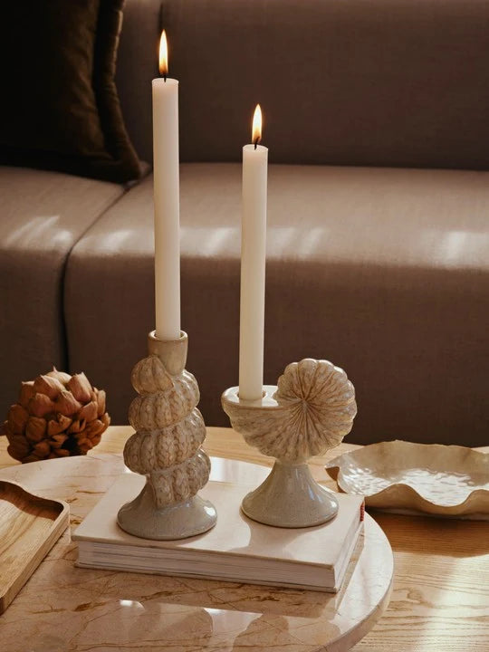 Shelly Candle Holder H18cm White