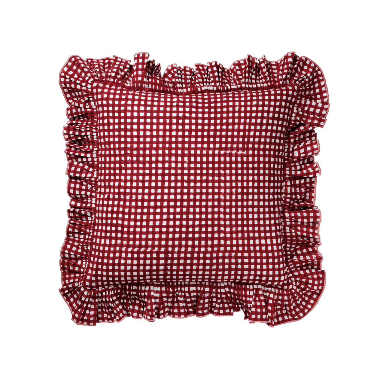 Vichy cushion cover - Burgundy 40x40 cm