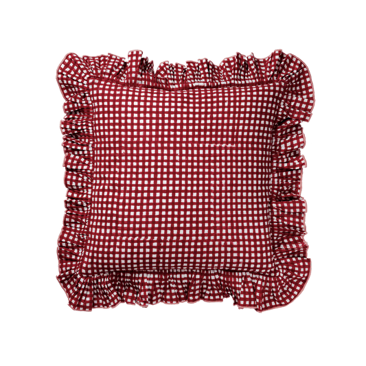 Vichy cushion cover - Burgundy 40x40 cm