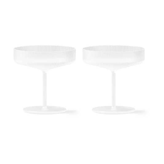 Ripple Champagne Saucers - Set of 2 - Frosted
