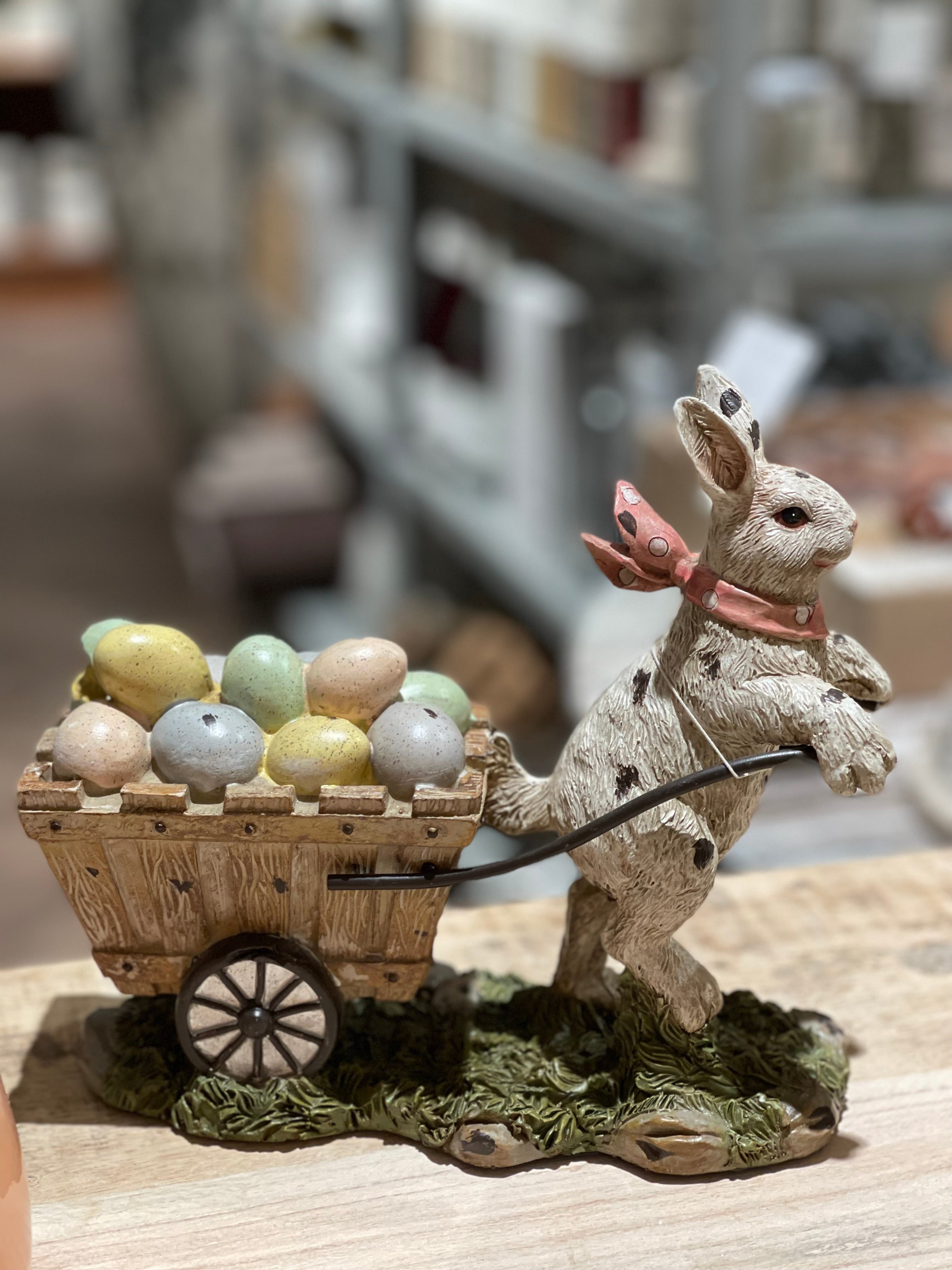 Påsk - hare drar äggkärra