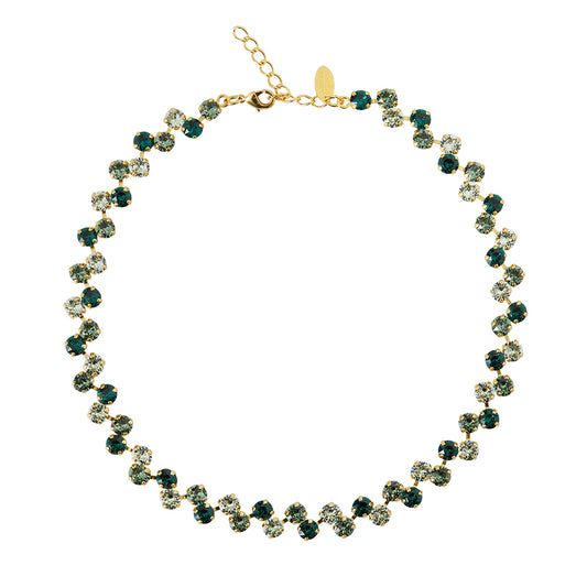FIONA NECKLACE GOLD GREEN COMBO