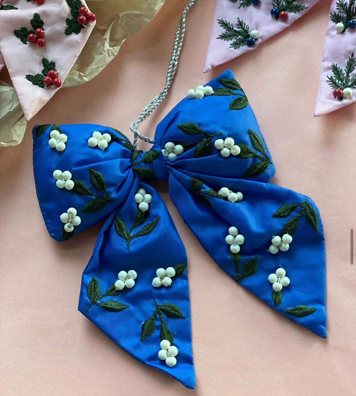 Puffy Christmas Bow “Winther Berries”